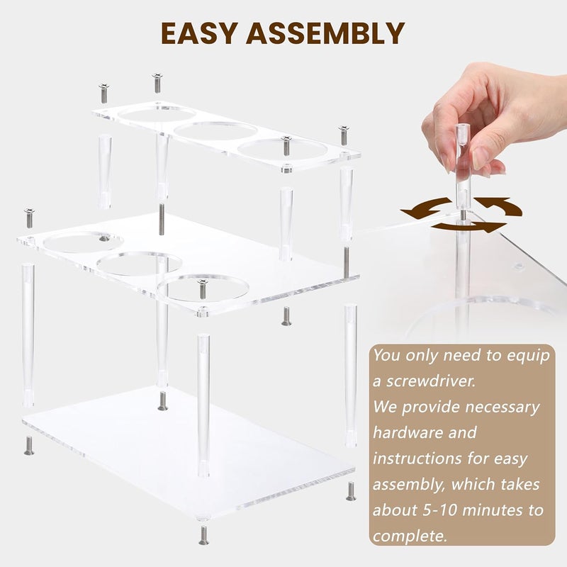 Baosia Acrylic Coffee Syrup Rack (6 Bottle Capacity),Syrup Bottle Holder Stand for Coffee Bar,Kitchen.Small Wine Rack for Bar,Family,Storage for Syrup,Wine,Condiments(Transparent) - Image 4